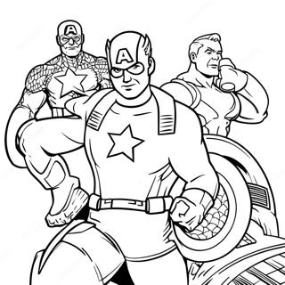 Captain America Med Venner Fargeleggingsside 10057 1889