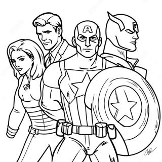 Captain America Med Venner Fargeleggingsside 10057 1890