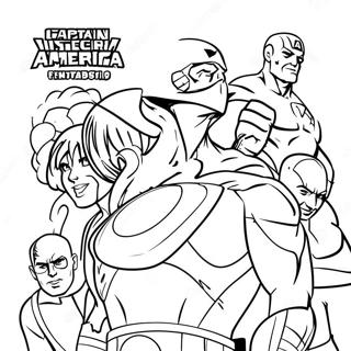 Captain America Med Venner Fargeleggingsside 10057 1892