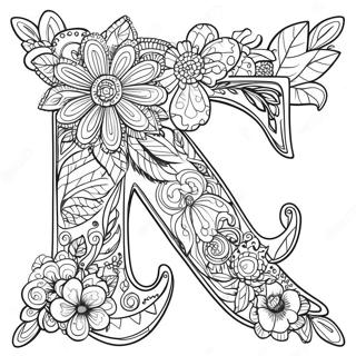 Fargeleggingsside Med Intrikate Blomsterbrev 100703-39238