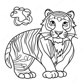 Livlig Tiger Kinesisk Dyrekretsen Fargeleggingsside 100728-39259