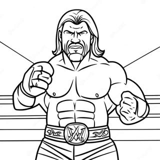 Fargeleggingsside Med Spennende Triple H I Ringen 101062-39522