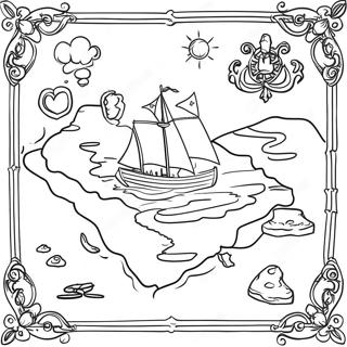 Mystisk Skattekart Fargeleggingsside 101369 39757