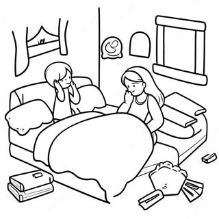 Koselig Overnattingsscene Fargeleggingsside Fargeleggingsider