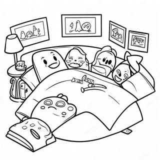 Fargeleggingsside Med Filmkveld For Overnatting Fargeleggingsider