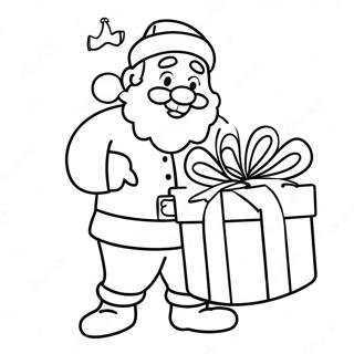 Gledelig Julenisse Som Leverer Gaver Fargeleggingsside 101445 39921