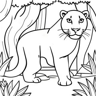 Majestetisk Fargeleggingsside For Panter I Jungelen 101780 40180