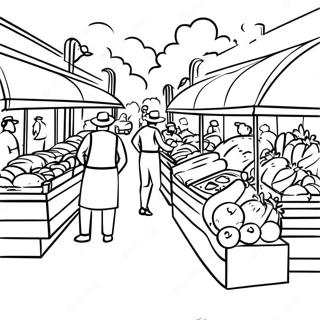 Fargeleggingsside Med Travelt Bondens Marked 102090-40424