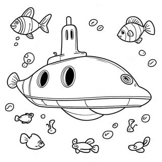Realistisk U Bat Som Utforsker Havet Fargeleggingsside 102143 40466