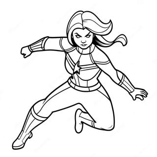 Captain Marvel I Actionposisjon Fargeleggingsside 102529 40762