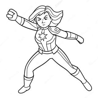 Captain Marvel I Actionposisjon Fargeleggingsside 102529 40763