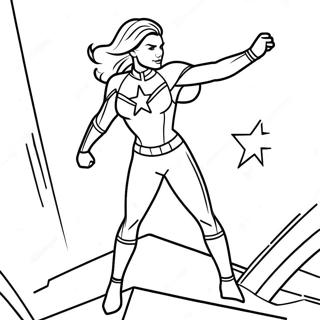 Captain Marvel I Actionposisjon Fargeleggingsside 102529 40764