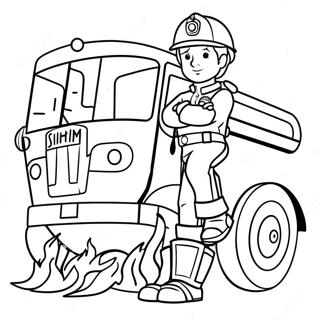 Brannmann Sam Med Brannbil Fargeleggingsark 103301 41364