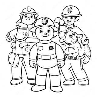 Brannmann Sam Og Venner Fargeleggingsark 103303 41370