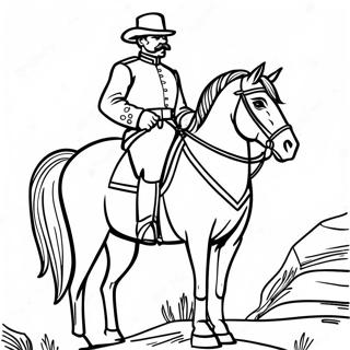 Fargeleggingsside Med Borgerkrigsgeneral Pa Hest 103353 41406