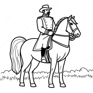 Fargeleggingsside Med Borgerkrigsgeneral Pa Hest 103353 41407