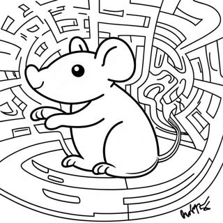 Realistisk Rotte I En Labyrint Fargeleggingsside 103584 41583