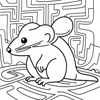 Realistisk Rotte I En Labyrint Fargeleggingsside 103584 41584