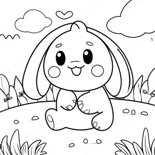 Lekende Cinnamoroll I En Blomstereng Fargeleggingsside 103867 41804