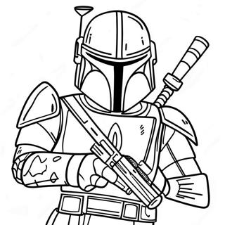 Boba Fett I Kampdrakt Fargeleggingsside 103996-41900