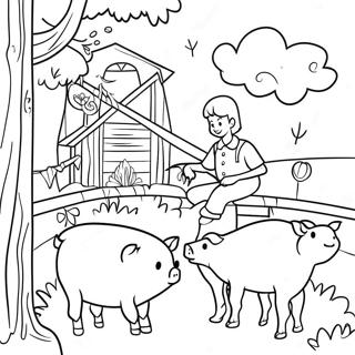 Charlottes Web Gards Scene Fargeleggingsside 104304 42144