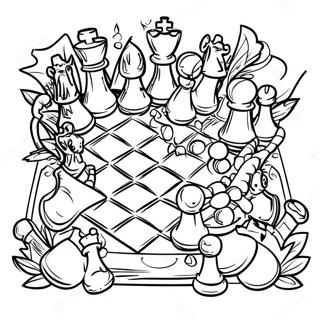 Fantasi Sjakkbrett Fargeleggingsside 104331 42167