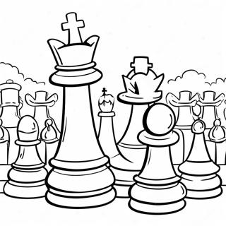 Kjempestore Sjakkbrikker I Parken Fargeleggingsside 104332 42169