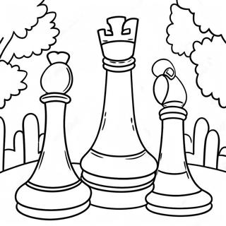 Kjempestore Sjakkbrikker I Parken Fargeleggingsside 104332 42170