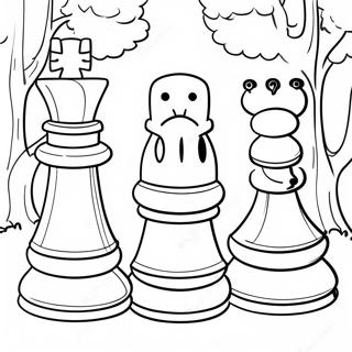 Kjempestore Sjakkbrikker I Parken Fargeleggingsside 104332 42172