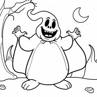 Oogie Boogie Med Skummel Bakgrunn Fargeleggingsside 104508-42299