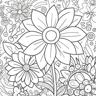 Sjarmerende Rosa Blomster Fargeleggingsside 105205-42850