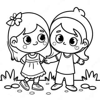 Lekende Gutt Og Jente Fargeleggingsside 105228-42874