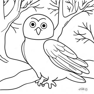 Fargeleggingsside Med Hedwig I Et Vinterlandskap 105875-43381