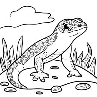 Detaljert Salamander I Habitat Fargeleggingsside 106131-43580