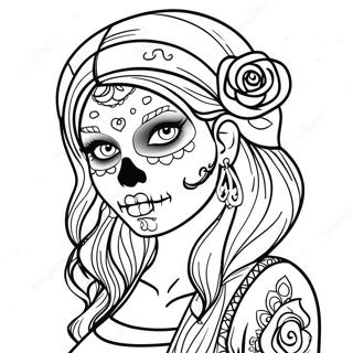 Kantete Gangsta Sukkerhodeskalle Jente Fargeleggingsside 106312 43717