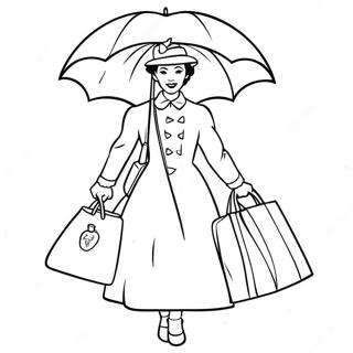 Mary Poppins Med Magisk Veske Fargeleggingsside 106493 43861