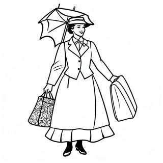 Mary Poppins Med Magisk Veske Fargeleggingsside 106493 43862