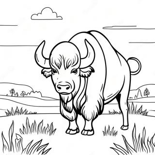 Majestetisk Bison I En Eng Fargeleggingsside 107640-44756