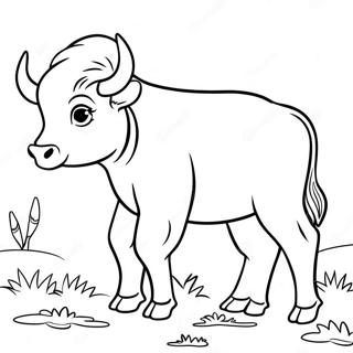 Bison Kalv Leker Fargeleggingsside 107642-44763