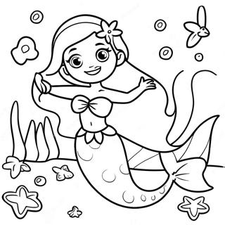 Vakre Elsa Havfrue I Korallrev Fargeleggingsside 107874 44945