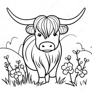 Hoylandsk Ku Med Blomster Fargeleggingsside 108233 45222