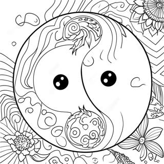 Yin Yang Fargeleggingsark