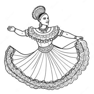 Tradisjonell Colombiansk Danser Fargeleggingsside 108644-45540