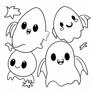 Fargeleggingsside For Sjarmerende Spokelser Og Flaggermus 108723-45603