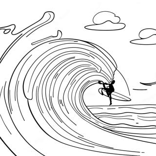 Surfer Som Rytter Pa En Kjempebolge Fargeleggingsside 108828 45686