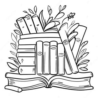 Fantasi Bokhylle Med Boker Fargeleggingsside 109162-46007