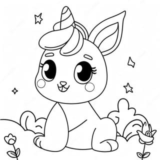 Sot Bunny Unicorn Med Glitrende Fargeleggingsside 109443 46222