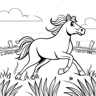 Mustang Galopperende I Eng Fargeleggingsside 110189-46805