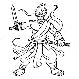 Akedo Karakter Med Vapen Fargeleggingsside 110267 46866