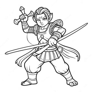 Akedo Karakter Med Vapen Fargeleggingsside 110267 46867